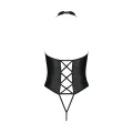 Schwarzer Kunstleder Body ouvert PA596249 von Passion