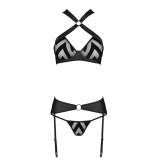 Schwarzes 3-teilges Set PA596210 von Passion | Fesselliebe.de