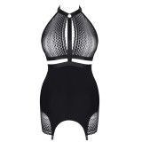 Schwarzes Straps-Kleid LXPriscila001 von Demoniq LadyX | Fesselliebe.de