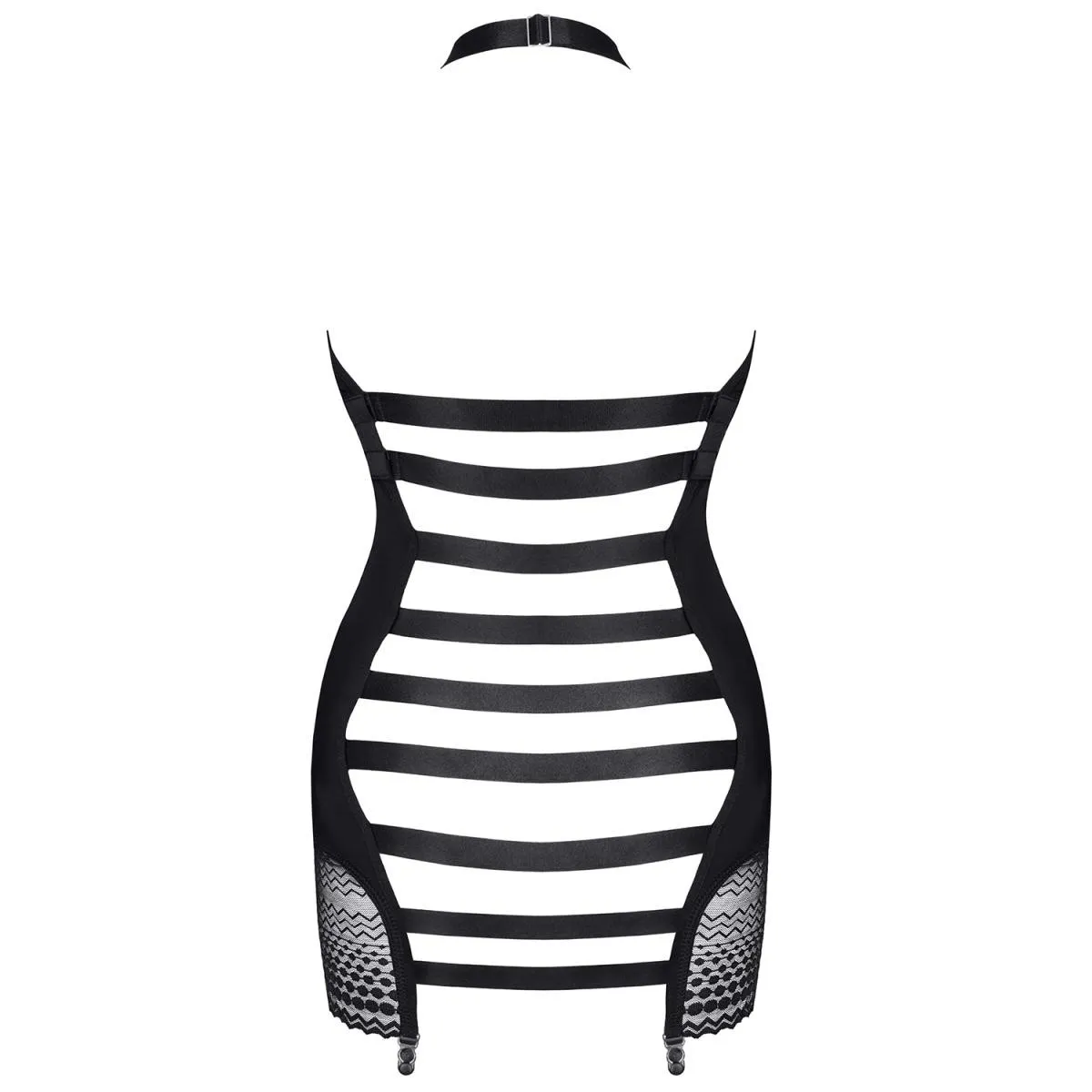 Schwarzes Straps-Kleid LXPriscila001 von Demoniq LadyX | Fesselliebe.de