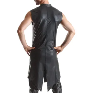 Halblanger Herren Mantel RMMarco001 schwarz von Regnes Fetish Planet