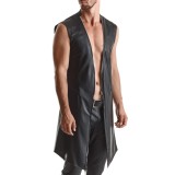 Halblanger Herren Mantel RMMarco001 schwarz von Regnes Fetish Planet | Fesselliebe.de