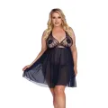 Schwarzes Babydoll AA052958 von Anais Apparel Plus Size