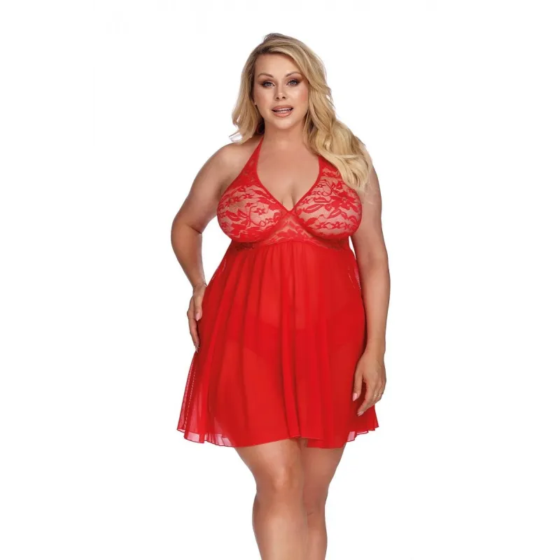 Rotes Babydoll AA052973 von Anais Apparel Plus Size | Fesselliebe.de