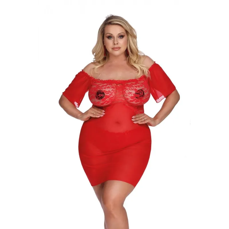 Rotes Chemise AA052940 von Anais Apparel Plus Size | Fesselliebe.de