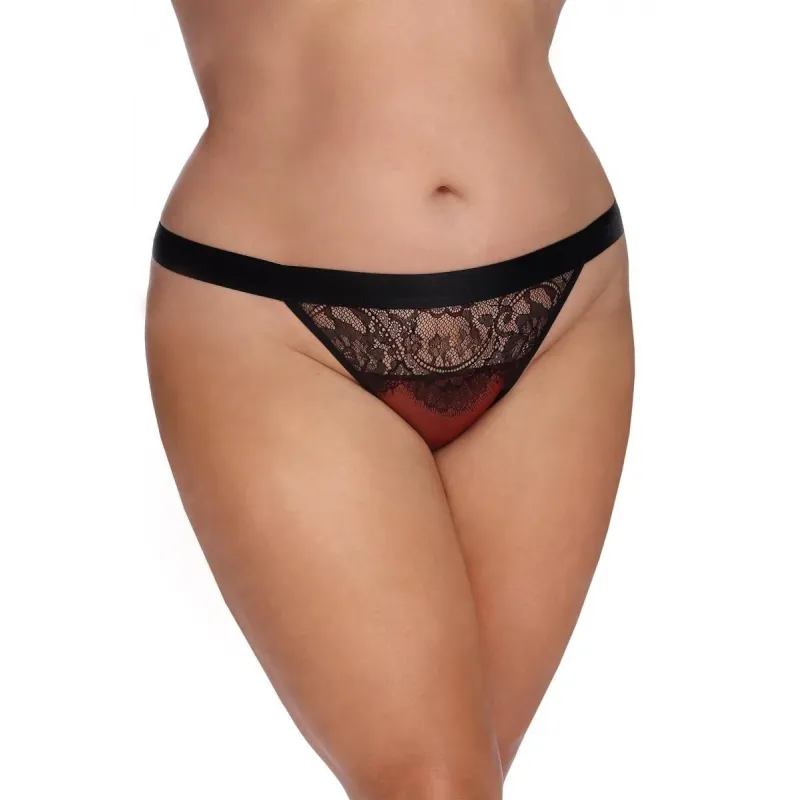 Dunkelroter Knickers mit Spitze AA052934 von Anais Apparel Plus Size | Fesselliebe.de