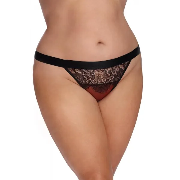 Dunkelroter Knickers mit Spitze AA052934 von Anais Apparel Plus Size | Fesselliebe.de