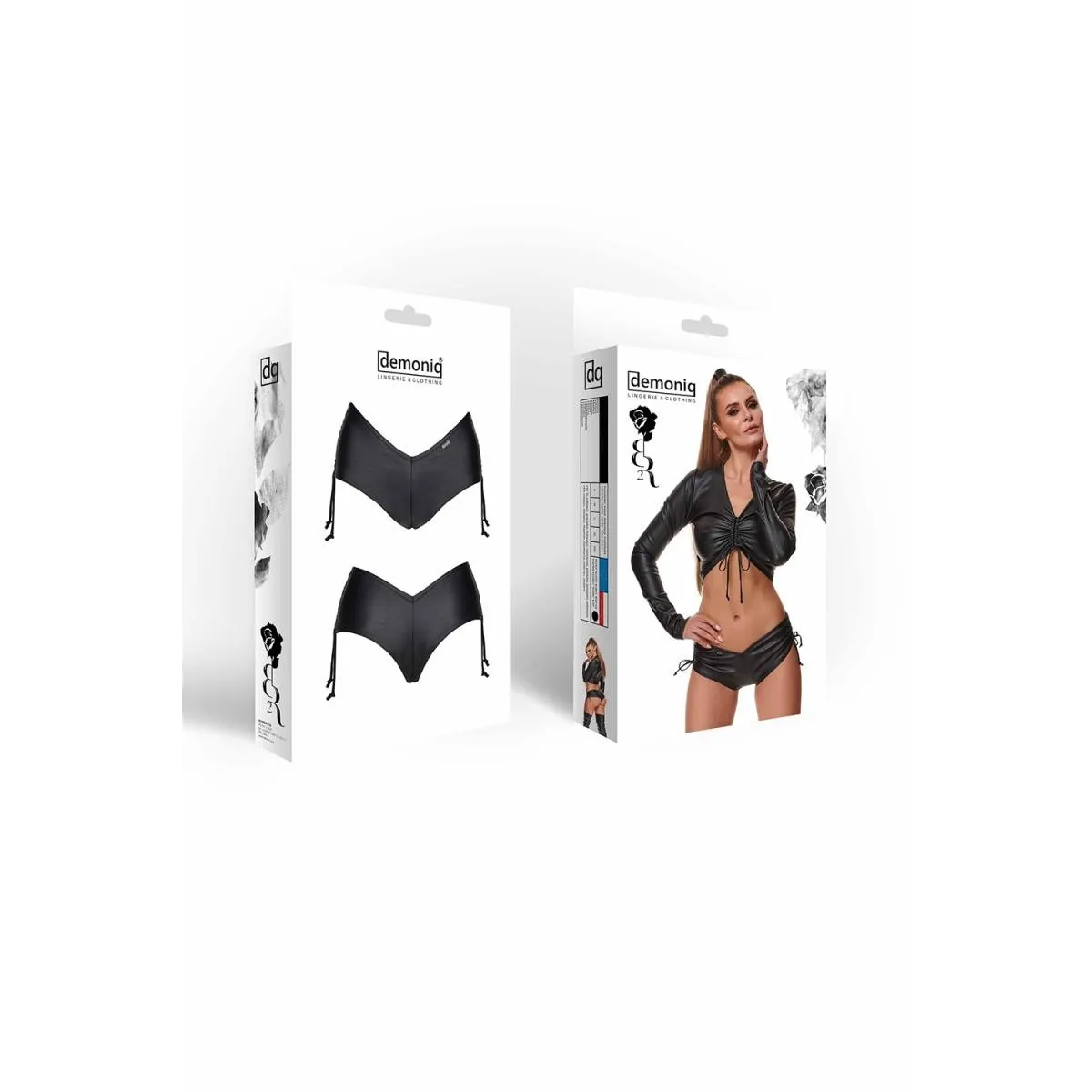 Schwarze Damen-Shorts BRAgostina001 von Demoniq Black Rose 2.0 Collection | Fesselliebe.de