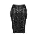 Schwarzer Rock aus Powerwetlook F273 von Noir Handmade Curve Collection | Fesselliebe.de