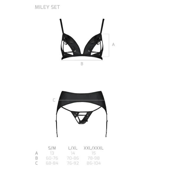 Schwarzes 3tlg. Set PA596237 von Passion | Fesselliebe.de