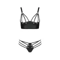 Schwarzer Kunstleder Bikini PA596234 von Passion