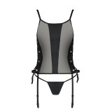 Schwarzes Kunstleder Corset PA596228 von Passion | Fesselliebe.de