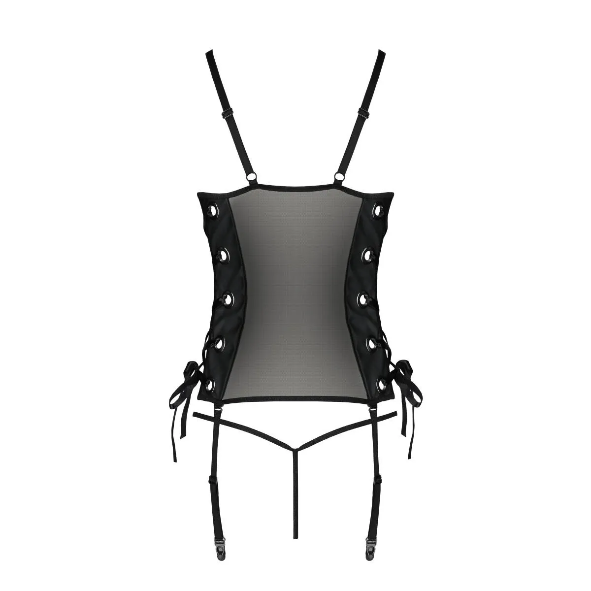 Schwarzes Kunstleder Corset PA596228 von Passion | Fesselliebe.de