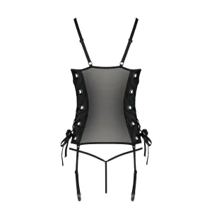 Schwarzes Kunstleder Corset PA596228 von Passion