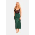 Grün/schwarzes langes Kleid KA922513 von Kalimo
