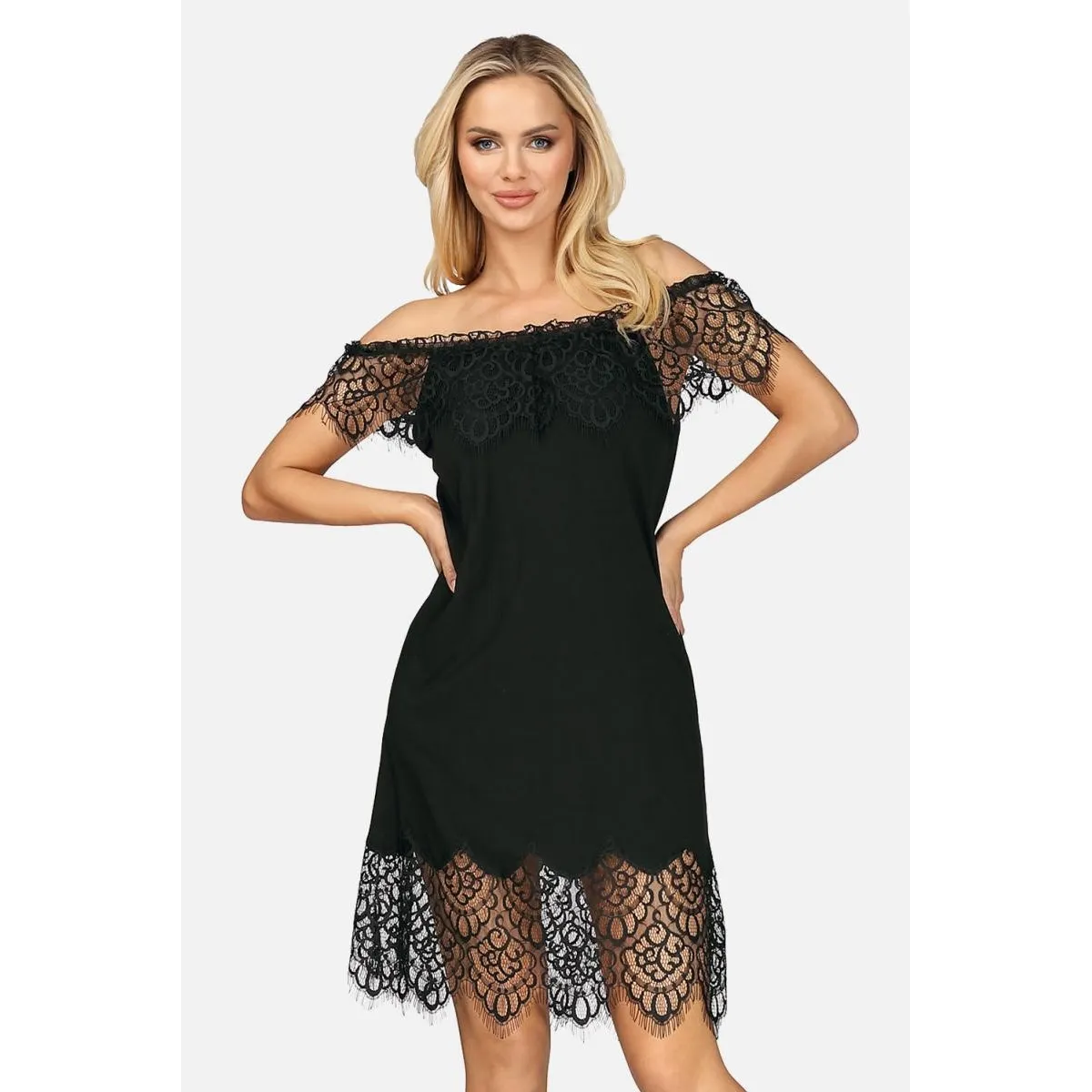 Schwarzes Nachtkleid H182455 von Hamana | Fesselliebe.de