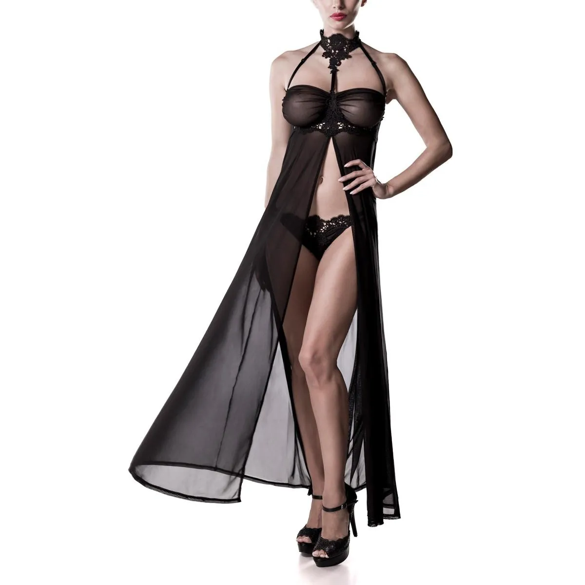 Schwarzes Negligé 20025 von Grey Velvet | Fesselliebe.de