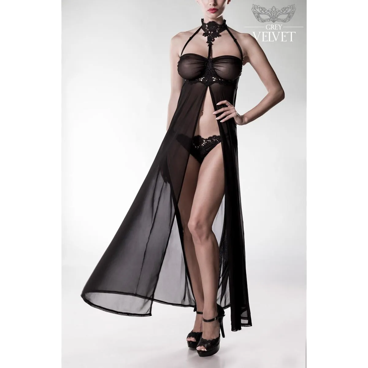 Schwarzes Negligé 20025 von Grey Velvet | Fesselliebe.de