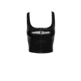 F275 Snake Wetlook Top mit Reißverschluss von Noir Handmade | Fesselliebe.de