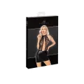 F279 Kurzes Powerwetlook Kleid mit Spitze von Noir Handmade