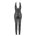 F286 Neckholder Catsuit Leopardenmuster von Noir Handmade