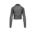 F289 Leopardenflock Top mit langen Ärmeln von Noir Handmade