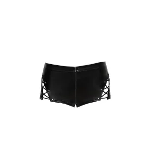 F292 Powerwetlook Shorts mit Schnürrung von Noir Handmade