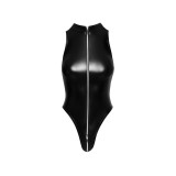 F294 Powerwetlook Bodysuit mit Frontreißverschluss von Noir Handmade | Fesselliebe.de