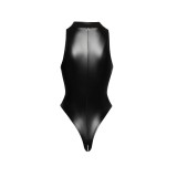 F294 Powerwetlook Bodysuit mit Frontreißverschluss von Noir Handmade | Fesselliebe.de