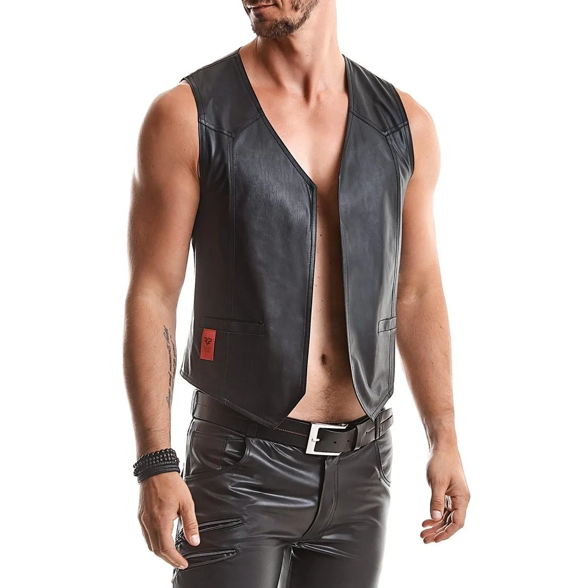 Herren Weste RMOliver001 schwarz von Regnes Fetish Planet | Fesselliebe.de