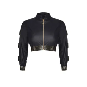 Schwarzer kurze Damen Jacke CBMartha001 von Demoniq Cash Baby Collection