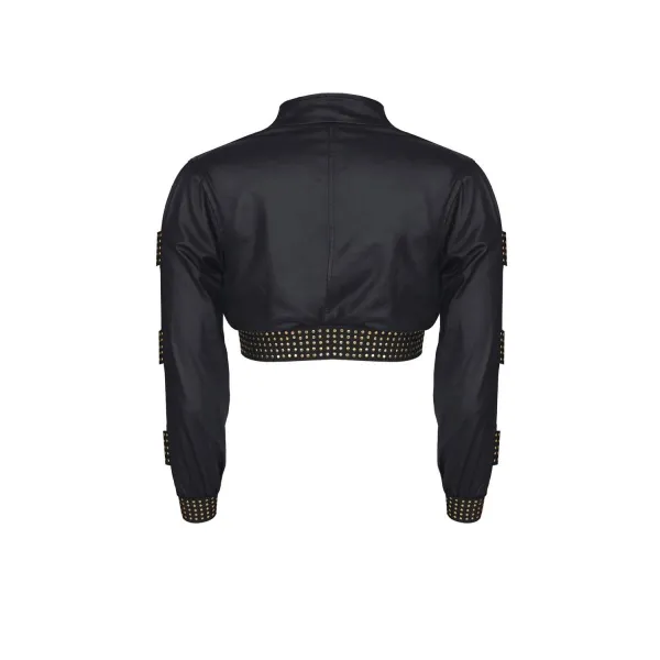 Schwarzer kurze Damen Jacke CBMartha001 von Demoniq Cash Baby Collection | Fesselliebe.de