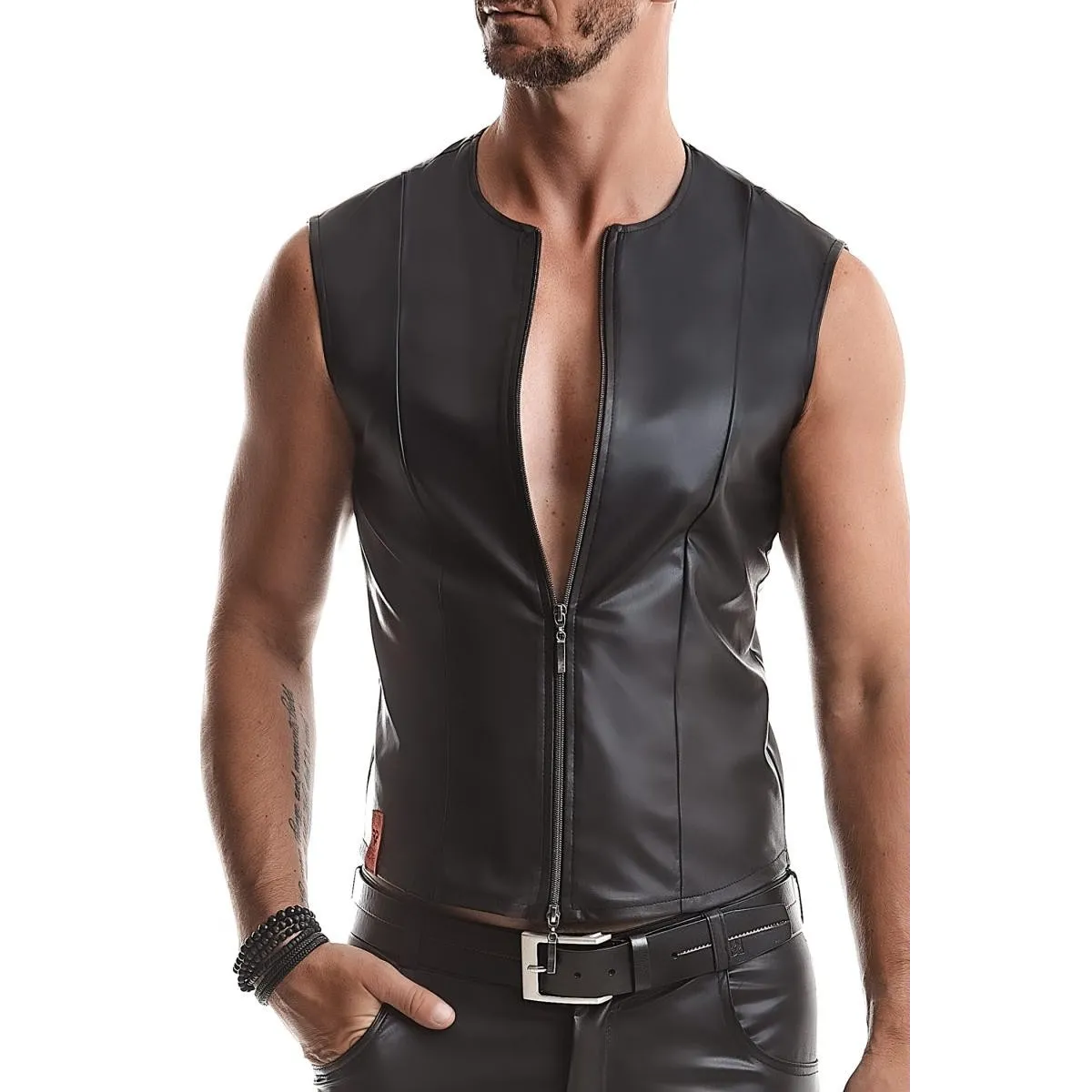 Herren Weste RMOttaviano001 schwarz von Regnes Fetish Planet | Fesselliebe.de