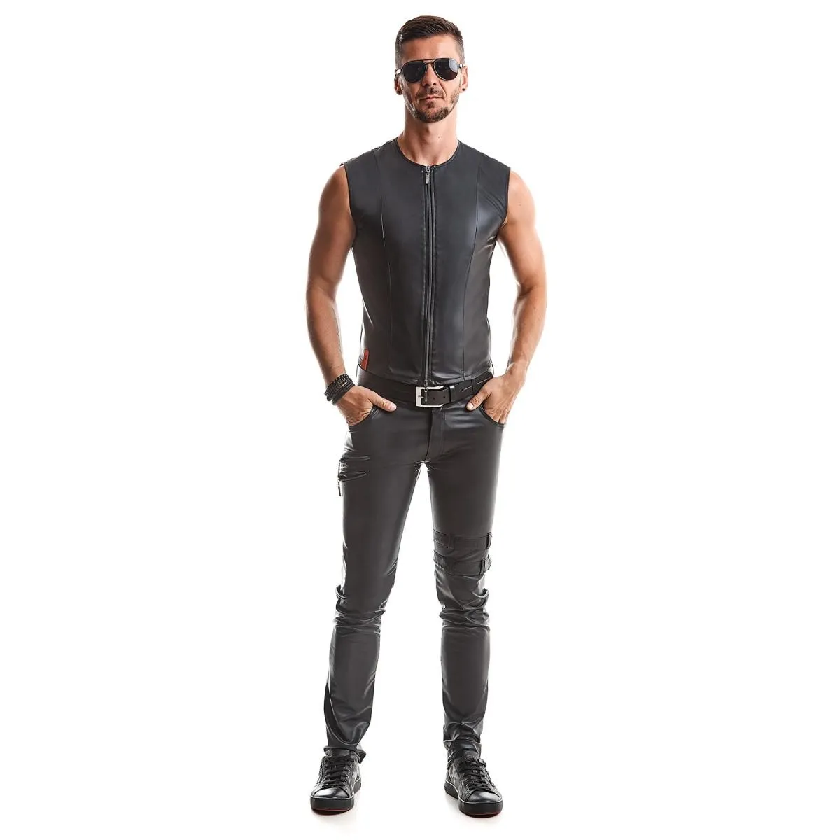Herren Weste RMOttaviano001 schwarz von Regnes Fetish Planet | Fesselliebe.de