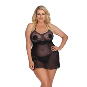 Schwarzes Negligee AA053637 von Anais Apparel Plus Size | Fesselliebe.de