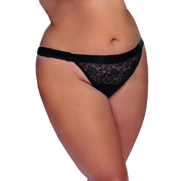 Schwarzer Knickers mit Spitze AA053643 von Anais Apparel Plus Size | Fesselliebe.de