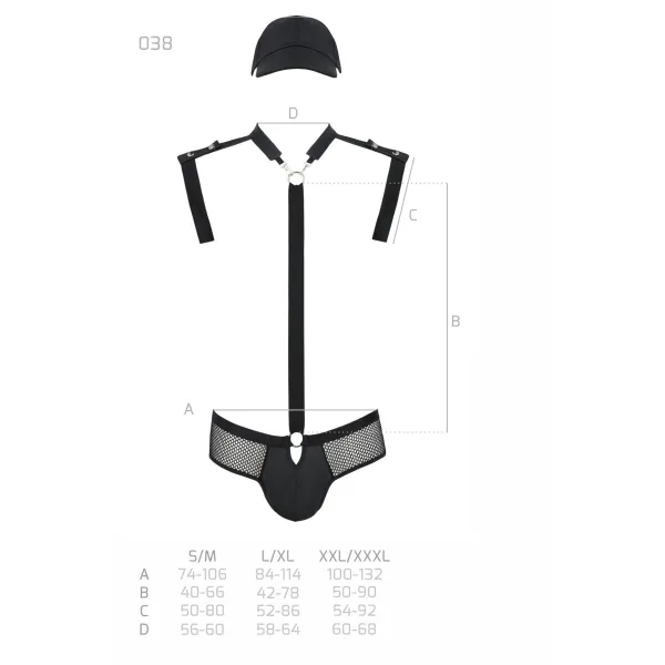 Schwarzes Harness Set 038 von Passion | Fesselliebe.de