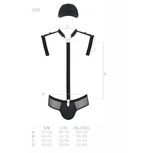 Schwarzes Harness Set 038 von Passion