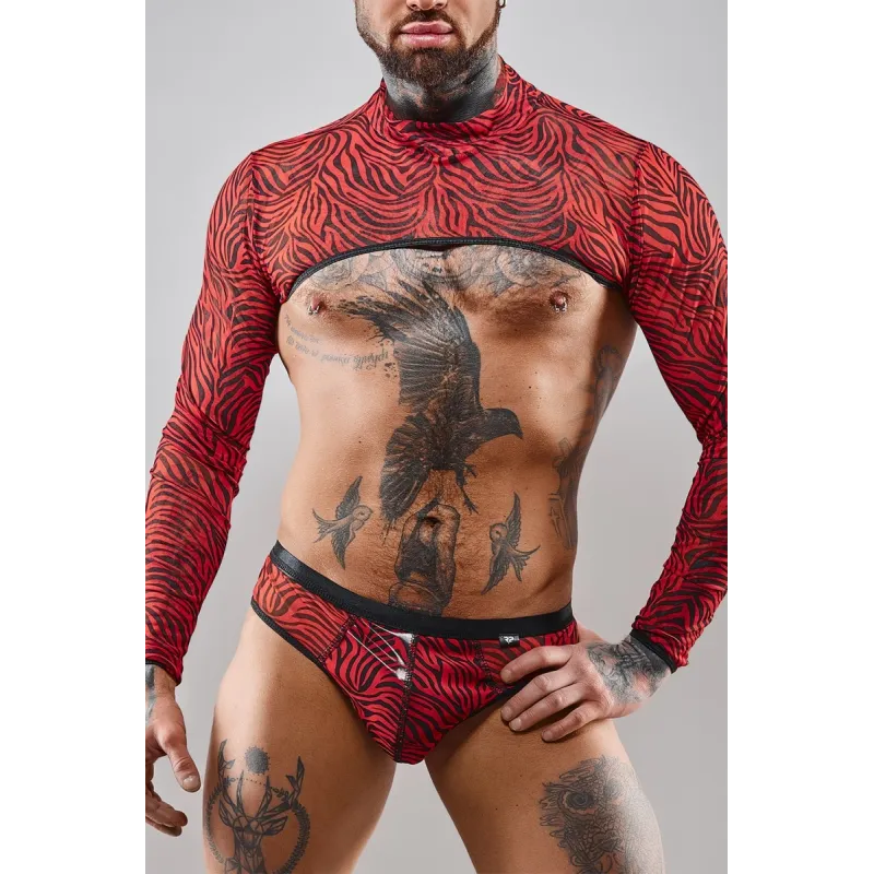 Crop Top RELeonel001 schwarz/rot von RFP Razor’s Edge Kollektion | Fesselliebe.de