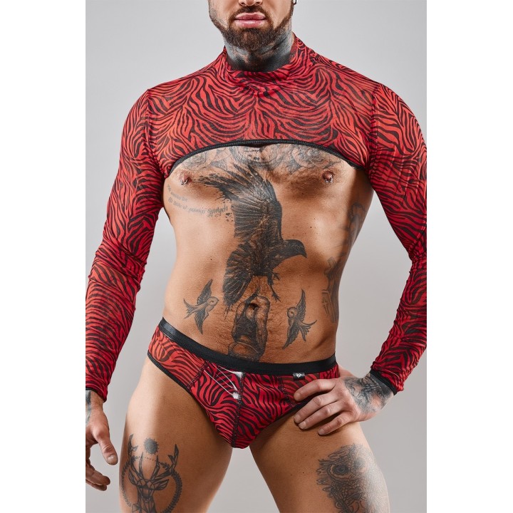 Crop Top RELeonel001 schwarz/rot von RFP Razor’s Edge Kollektion | Fesselliebe.de