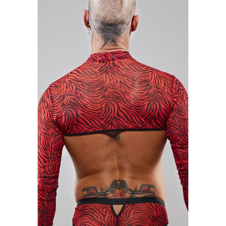 Crop Top RELeonel001 schwarz/rot von RFP Razor’s Edge Kollektion | Fesselliebe.de
