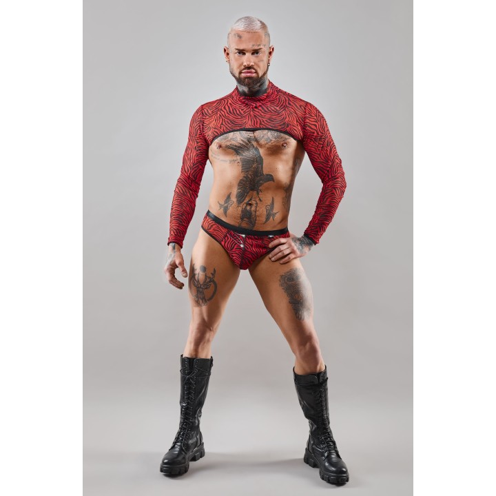 Crop Top RELeonel001 schwarz/rot von RFP Razor’s Edge Kollektion | Fesselliebe.de