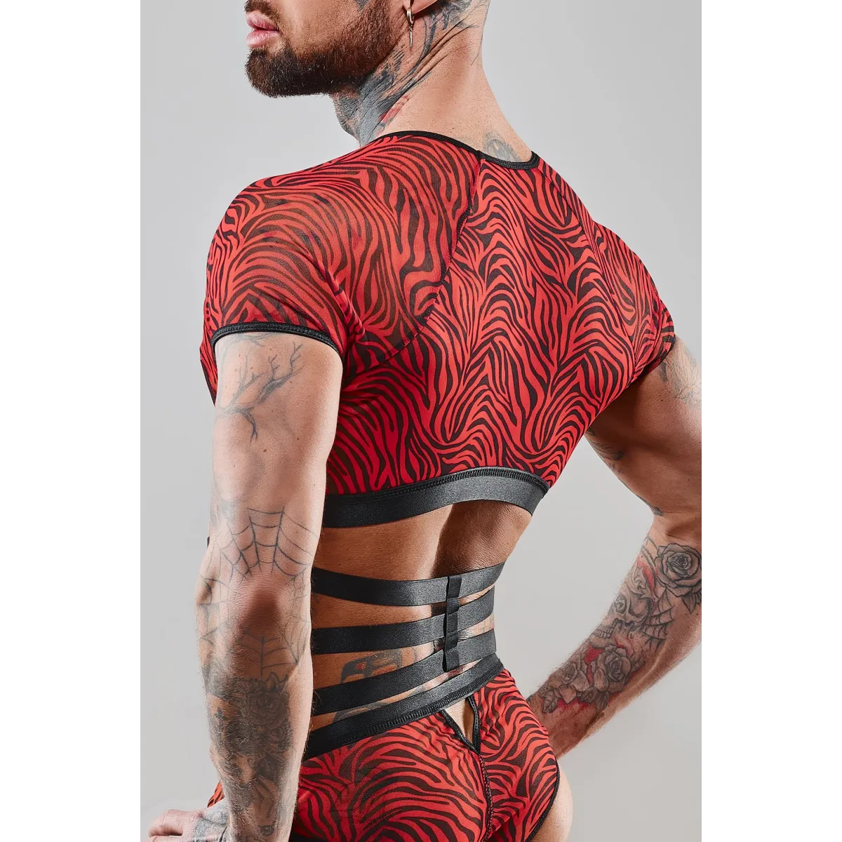 Harness T-Shirt RERodrigo001 schwarz/rot von RFP Razor’s Edge Kollektion | Fesselliebe.de