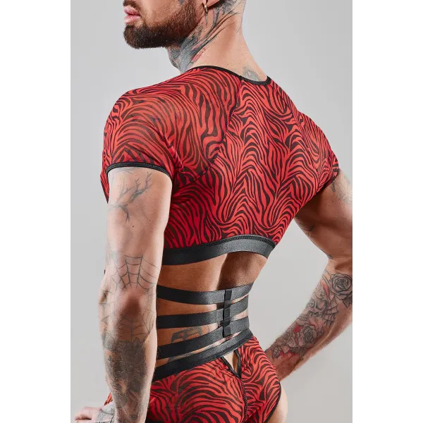 Harness T-Shirt RERodrigo001 schwarz/rot von RFP Razor’s Edge Kollektion | Fesselliebe.de