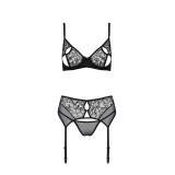 Schwarzes 3-teilges Set PA596621 von Passion | Fesselliebe.de