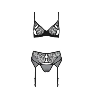 Schwarzes 3-teilges Set PA596621 von Passion