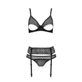 Schwarzes 3-teilges Set PA596663 von Passion | Fesselliebe.de