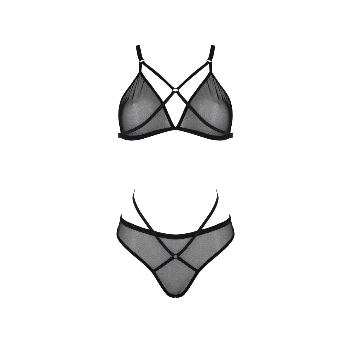 Schwarzes 2-teilges Set PA596648 von Passion | Fesselliebe.de