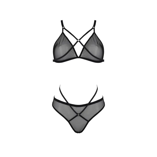 Schwarzes 2-teilges Set PA596648 von Passion | Fesselliebe.de