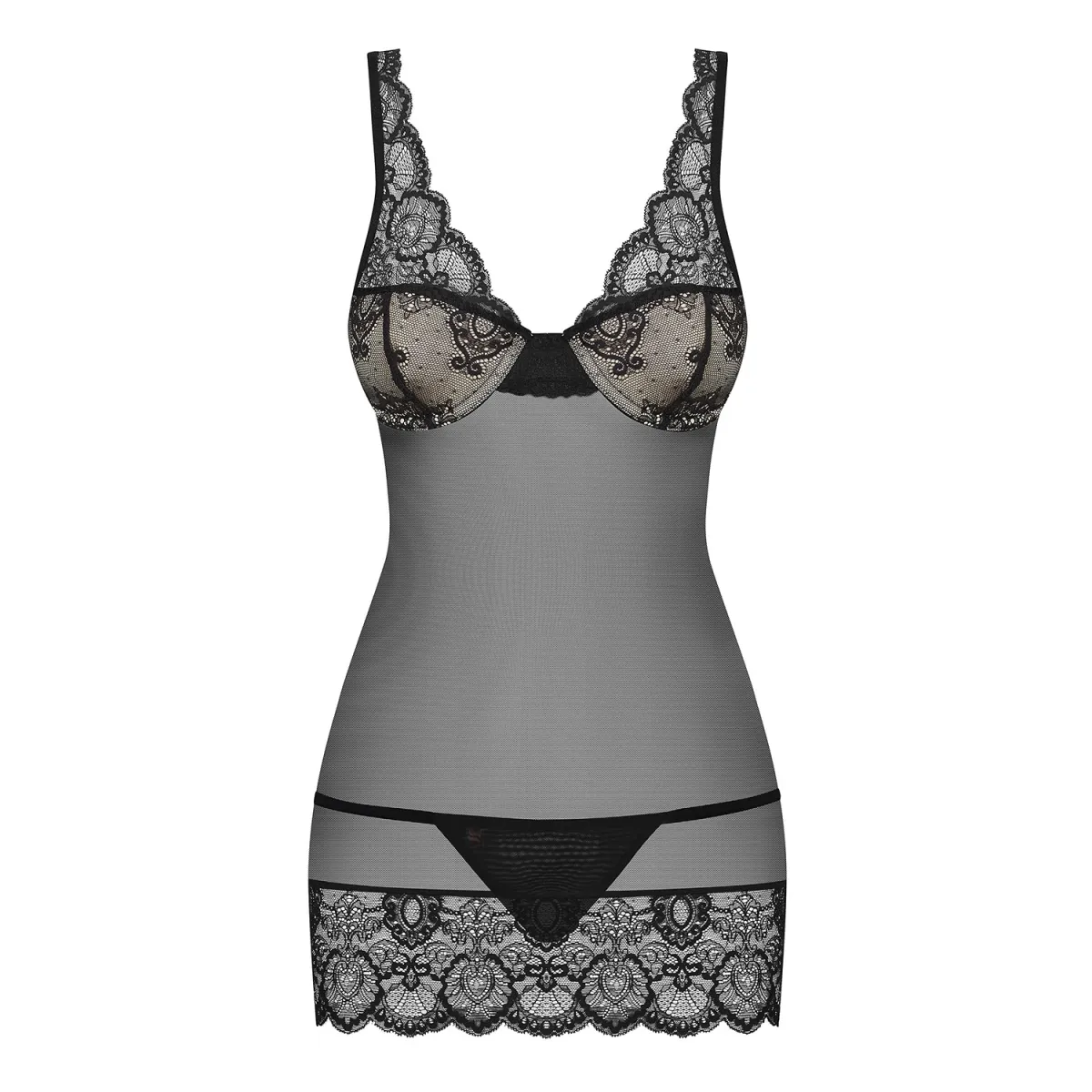 853-CHE-1 Chemise schwarz von Obsessive | Fesselliebe.de